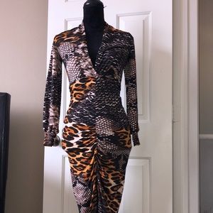 Leopard print body con dress FASHIONOVA
